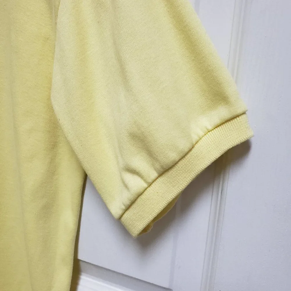 Flying Scotsman Shirt Mens Sz L Yellow Cotton Polo Short Slv Golf Office Casual